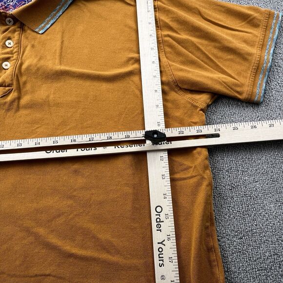 Robert Graham Polo Shirt Adult Extra Large Orange Short Sleeve Casual Men's - Picture 11 of 14